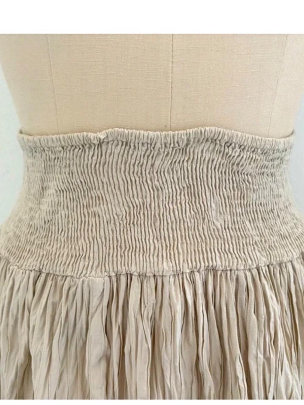 Ewa I Walla, OS, NWT, “Hedvig” Cotton, Soft Mint, Long Smocked Waist Skirt - Picture 2 of 8